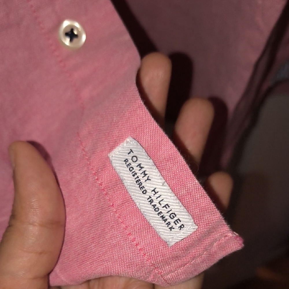 Tommy Hilfiger | Men's Casual Pink Shirt - Picture 6 of 7
